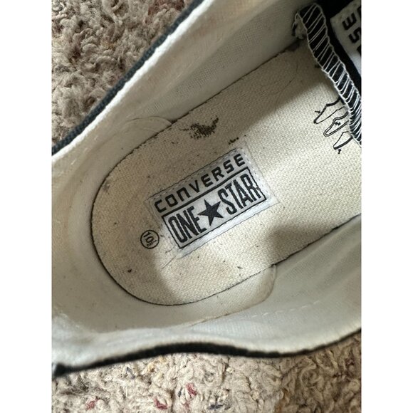 Converse One Star Black White Canvas Low Top Sneakers 10.5 Rubber Soles - Picture 4 of 9